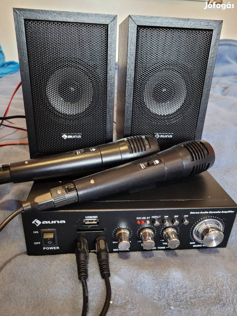 Karaoke szett 2 hangfallal, 2 mikrofonnal