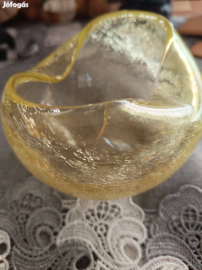 Karcagi fátyolüveg váza vagy kínálóhamutál