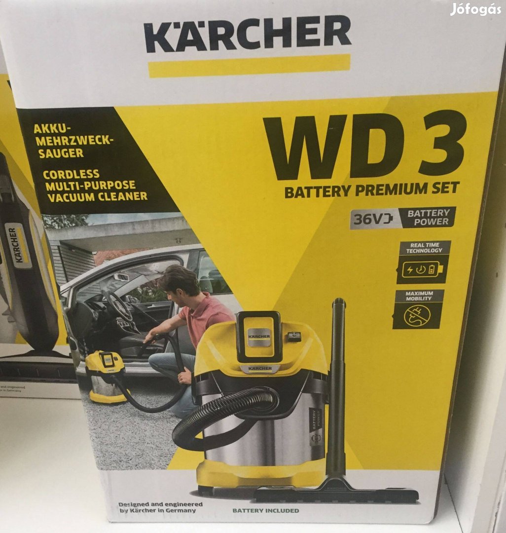 Karcher WD3 Battery premium set Többfunkciós porszívó 36V 17l