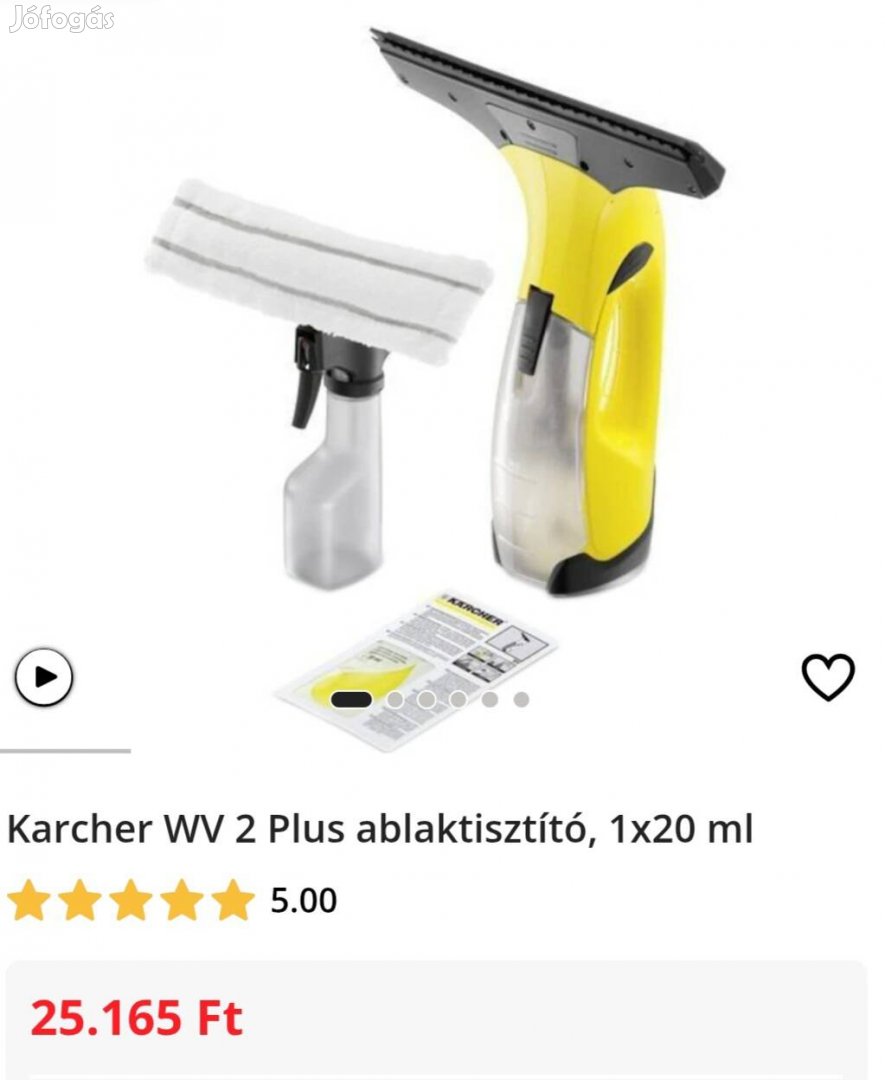 Karcher WV 2 Plus ablaktisztító