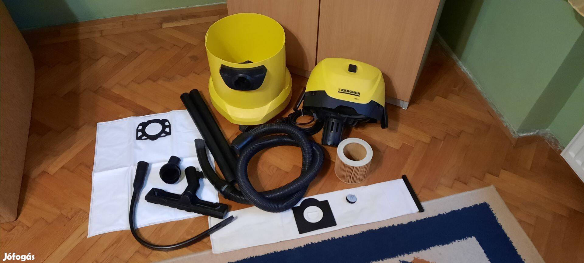 Karcher, WD3, porszívó, Mosható Porzsák, full extrás, lásd fotók