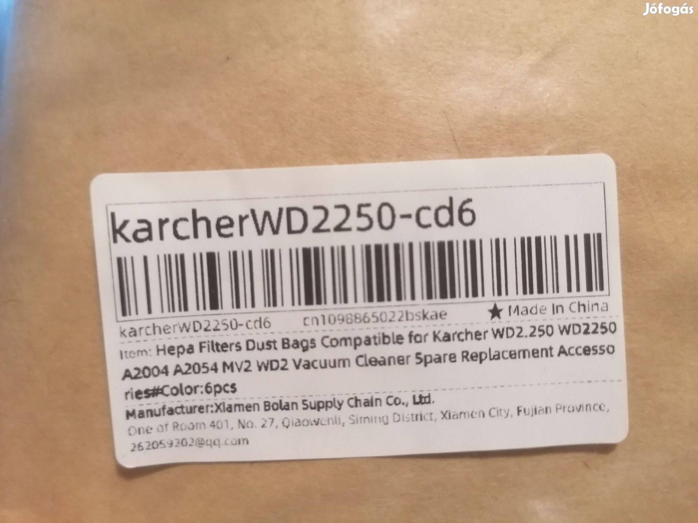 Karcher porszívó porzsák