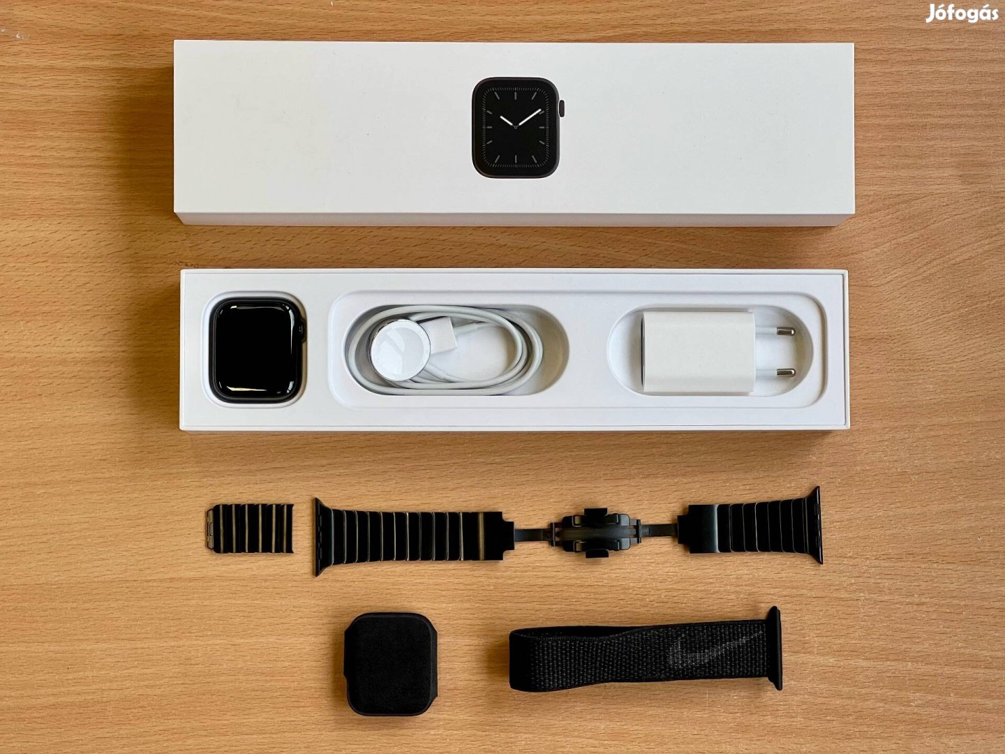 Karcmentes Apple Watch S5 Cellular Stainless Steel+gyári Link Bracelet