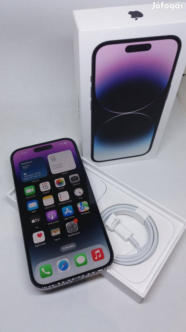 Karcmentes Apple iphone 14 Pro - 128GB - 98% - Deep Purple (Lila) szí