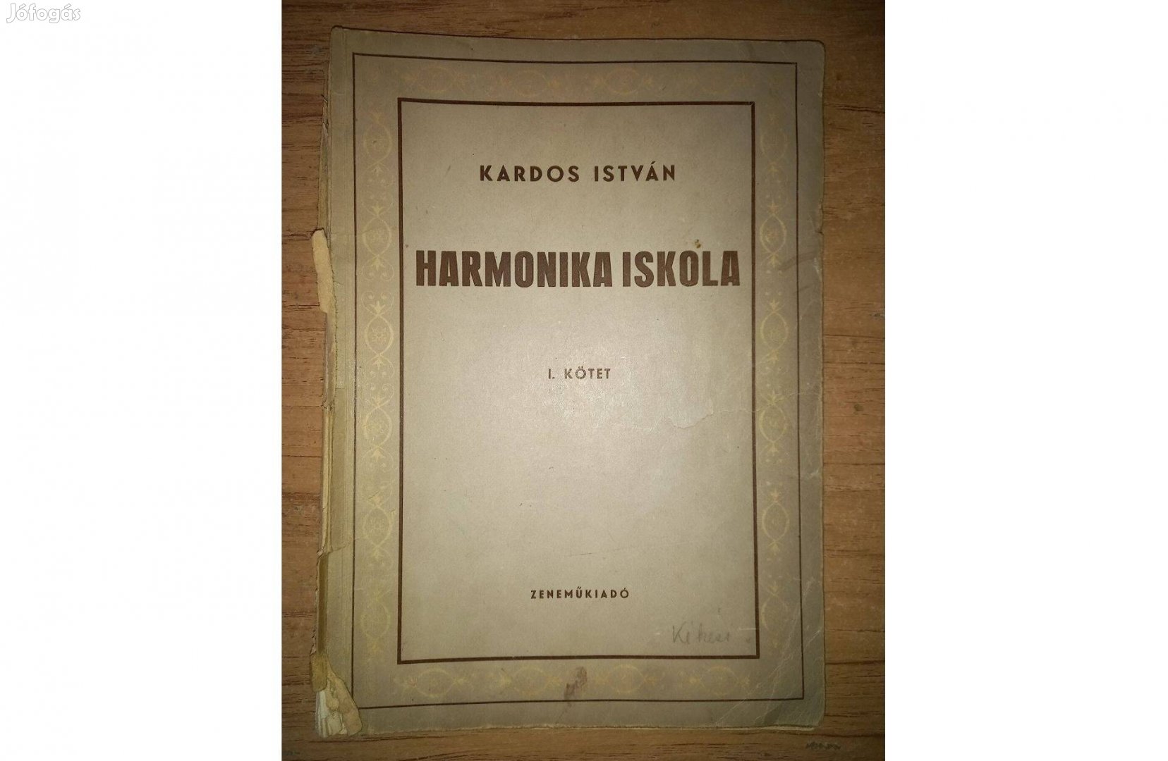 Kardos István: Harmonika iskola / régi kotta 1958