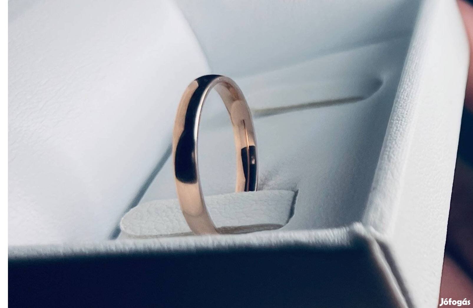 Karikagyűrű 52 méret, rose gold 14k arany