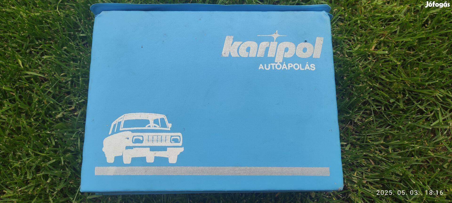 Karipol retro autóápolási készlet táskában wartburg motívummal