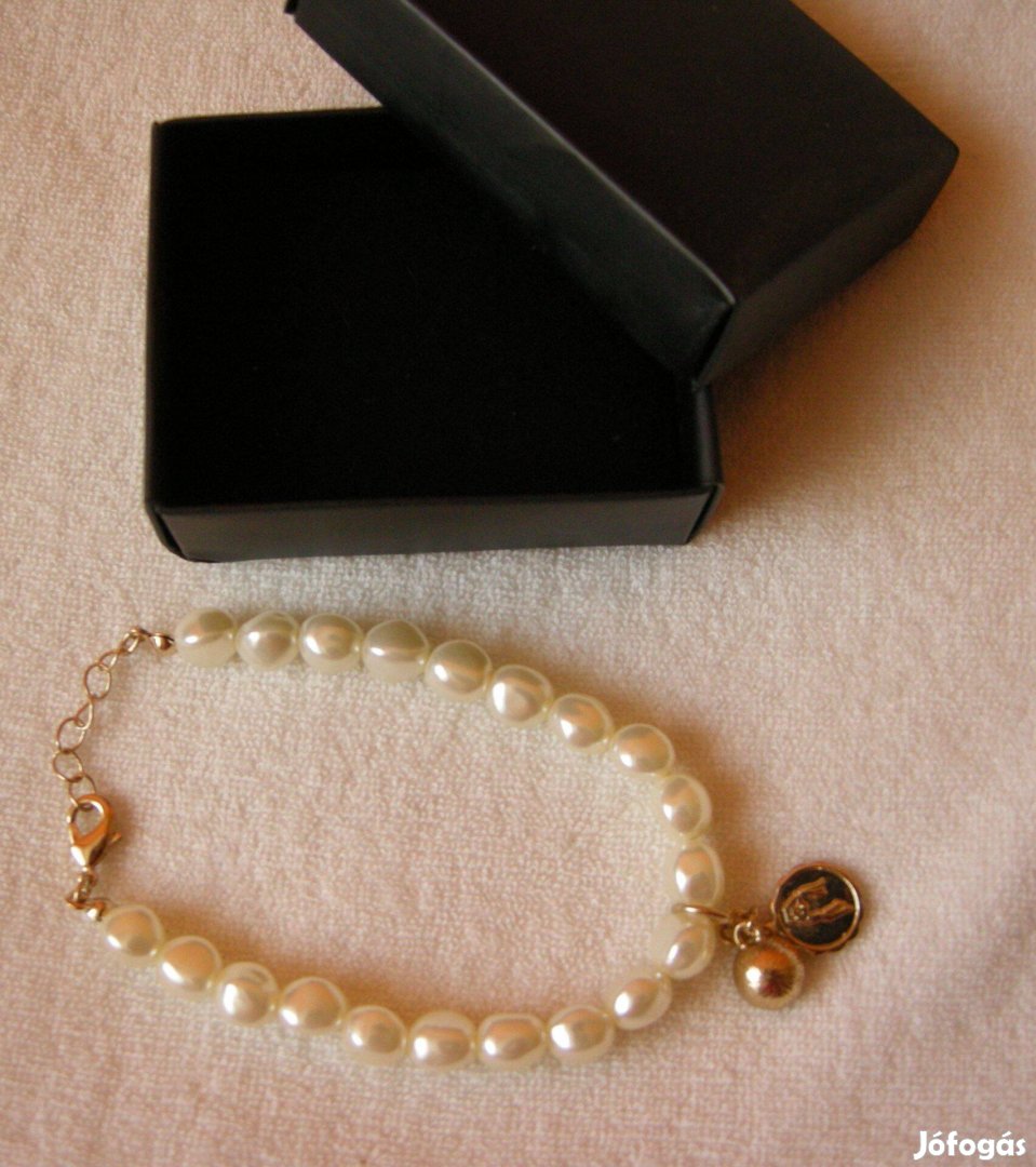 Karkötő,fehér gyöngy, vízöntő medállal,saját dobozában,új!24