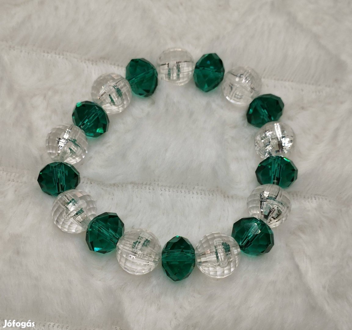 Karkötő kristályszerű zöld karkötő új