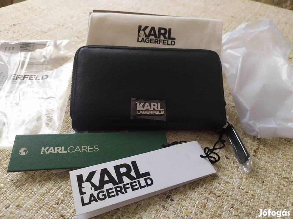 Karl Lagerfeld K/Stone Zip fekete Pénztárca