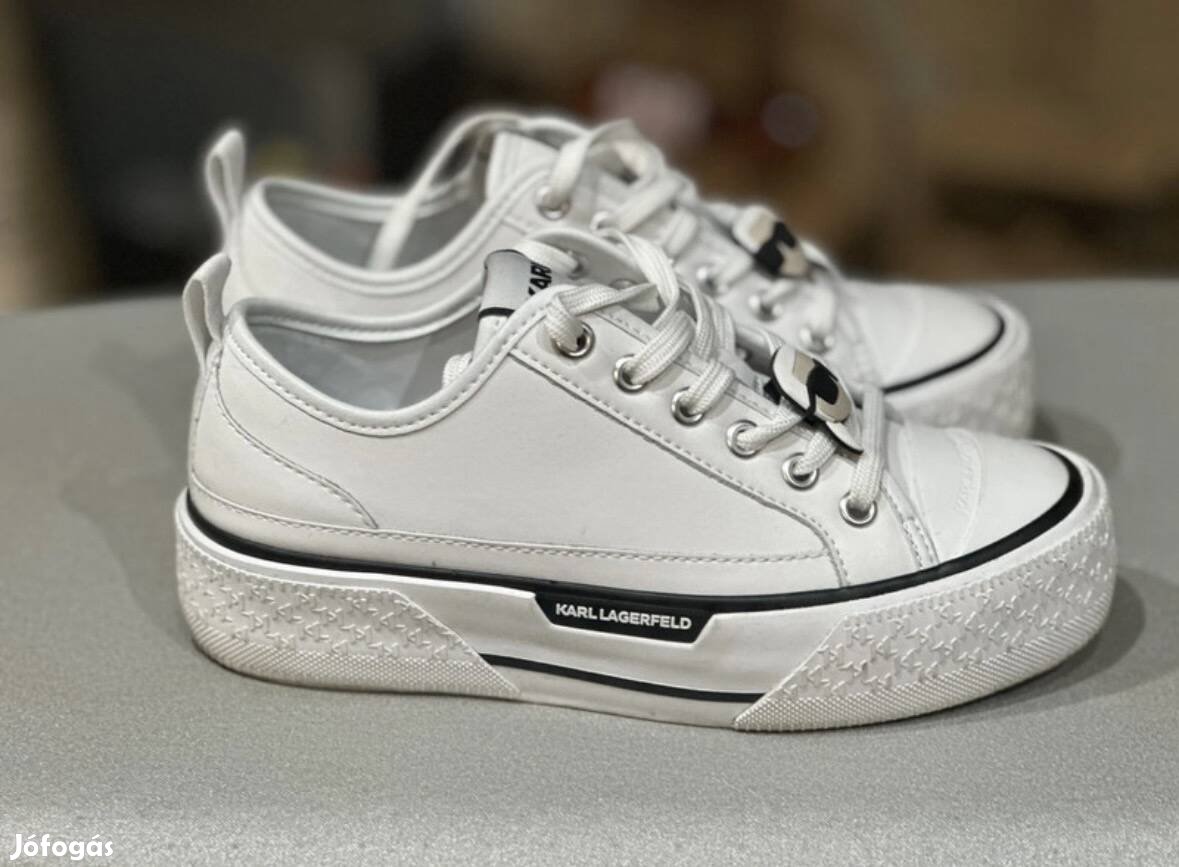 Karl Lagerfeld tornacipő fehér bőr 35, újszerű