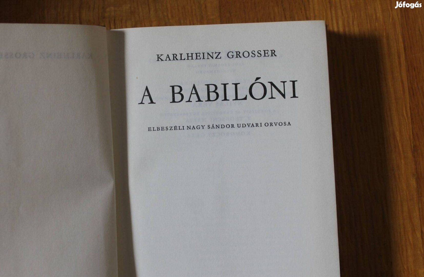 Karlheinz Grosser - A babilóni ( Nagy Sándor udvari orvosától )