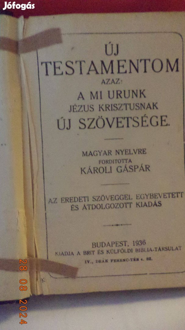 Károli Gáspár: Új testamentom