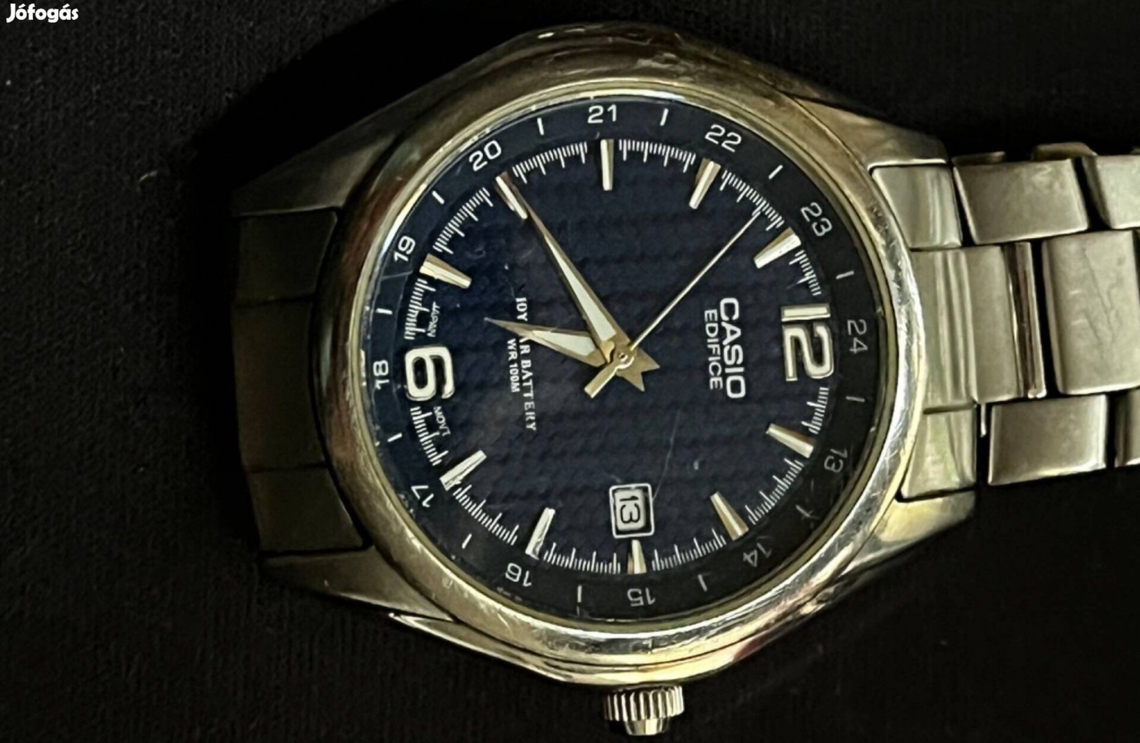 Karóra, Casio Edifice, fém szíjas, dátum mutatóval