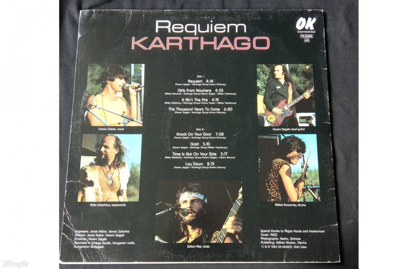 Karthago 1983 Requiem Austria hard rock Karcmentes bakelit dedikálva