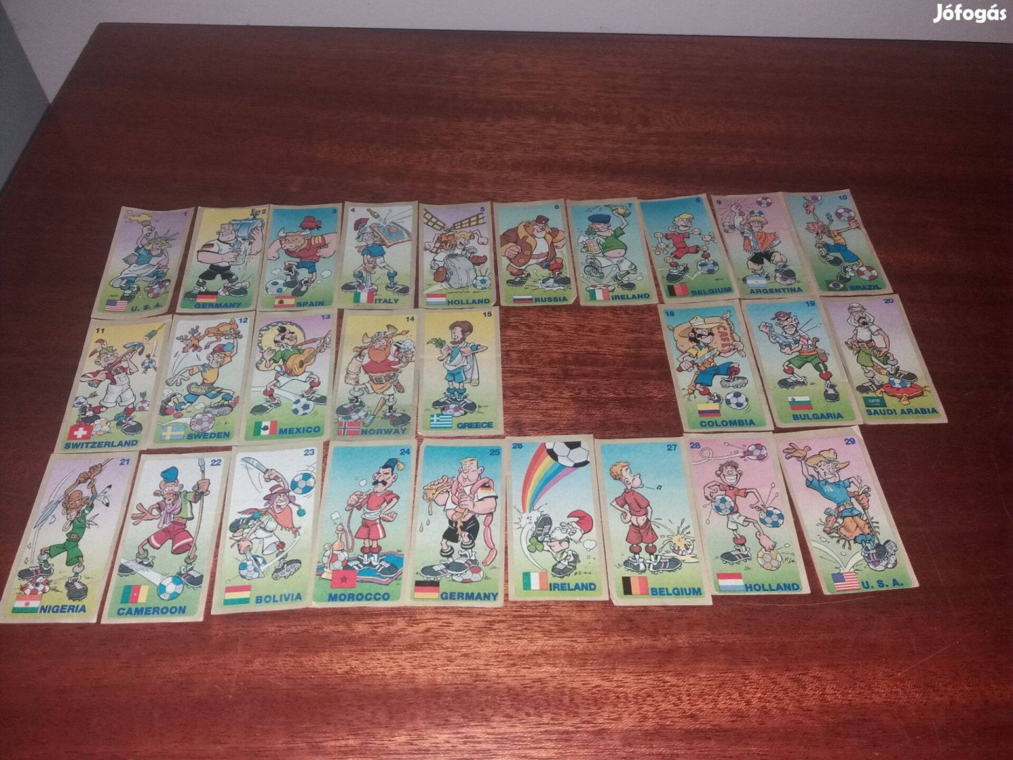 Kártya gyűjtemény Dunkin World Football 1994 foci vb ritka
