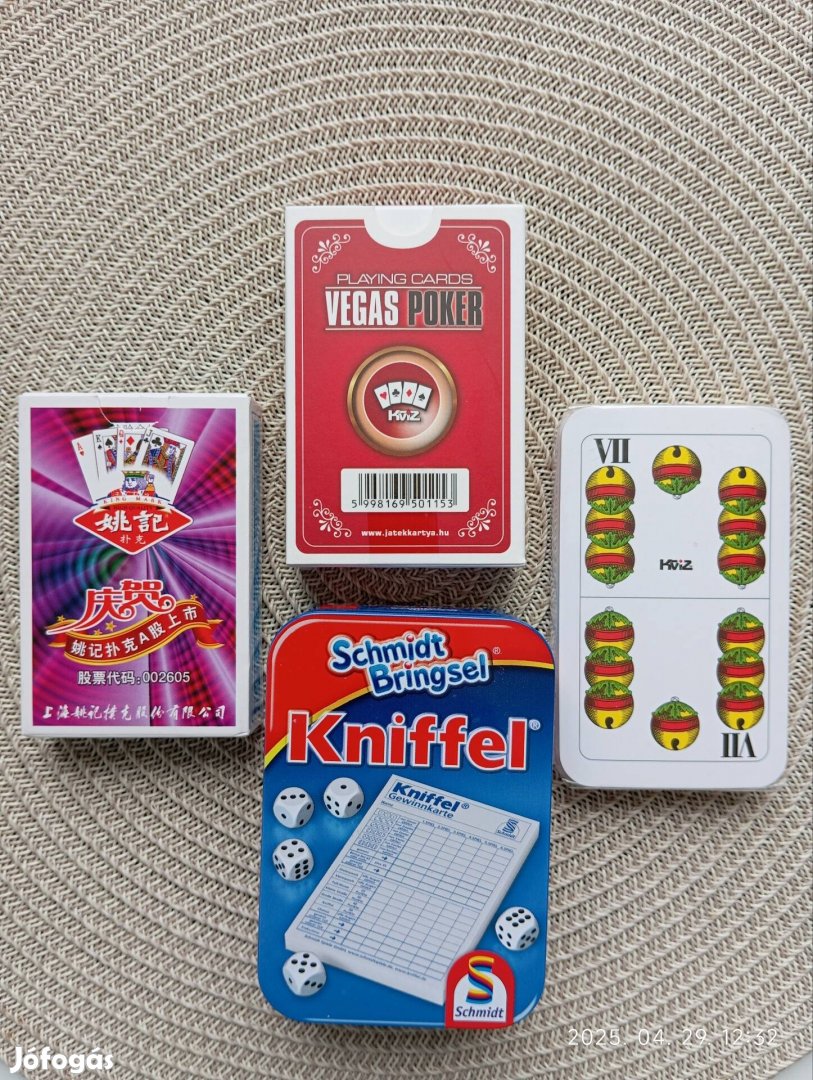 Kártya póker, magyar és Kniffel társasjáték