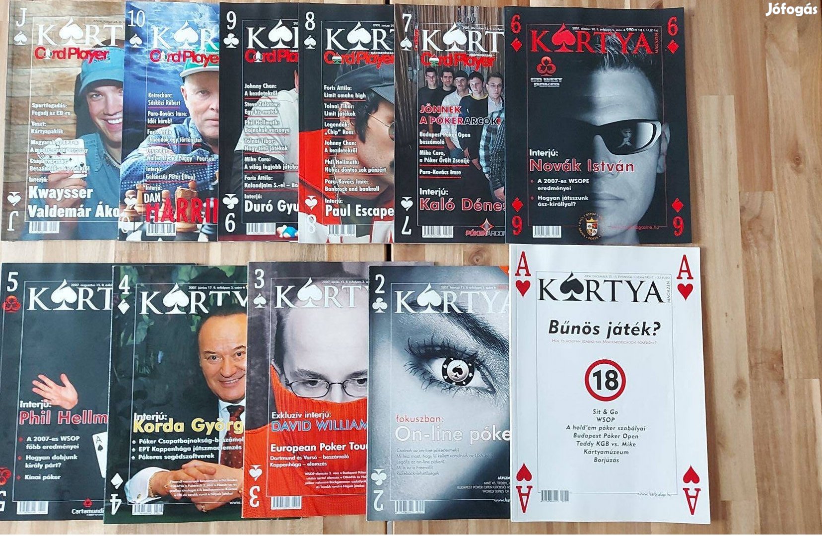 Kártyamagazin, póker újság 1-11 szám eladó !