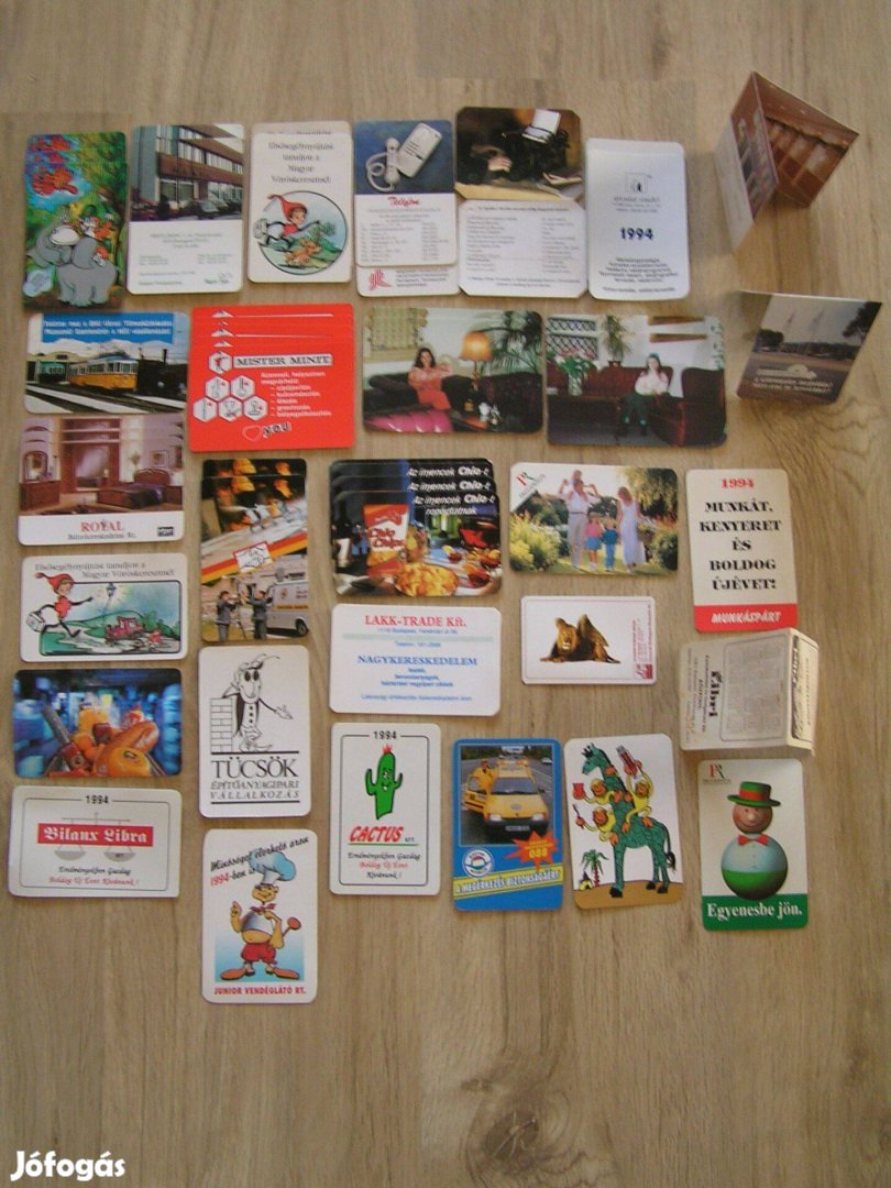 Kártyanaptárak, kártyanaptár gyűjtemény (147 db)