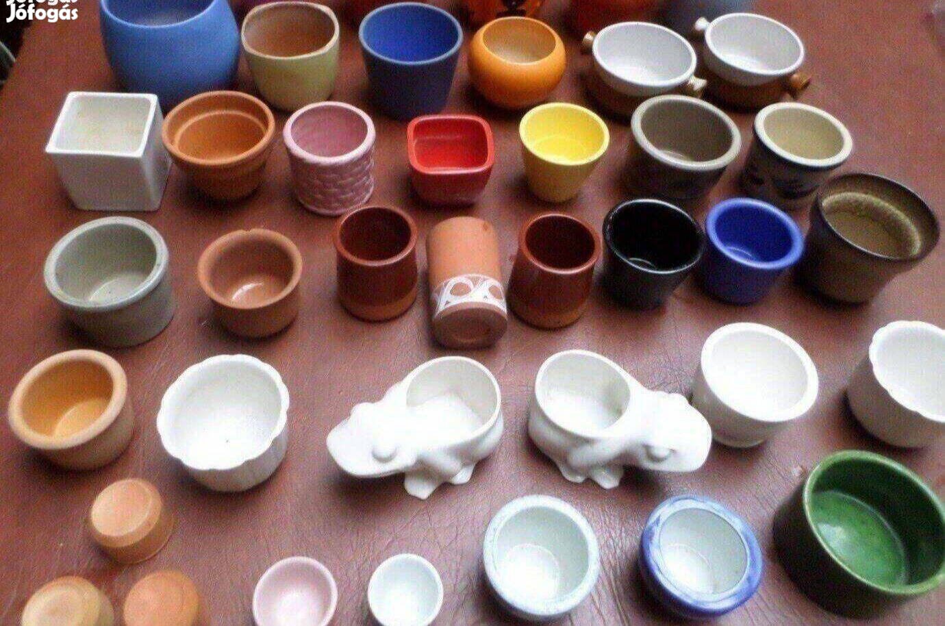 Kaspó gyűjtemény kerámia porcelán 40 db újszerű