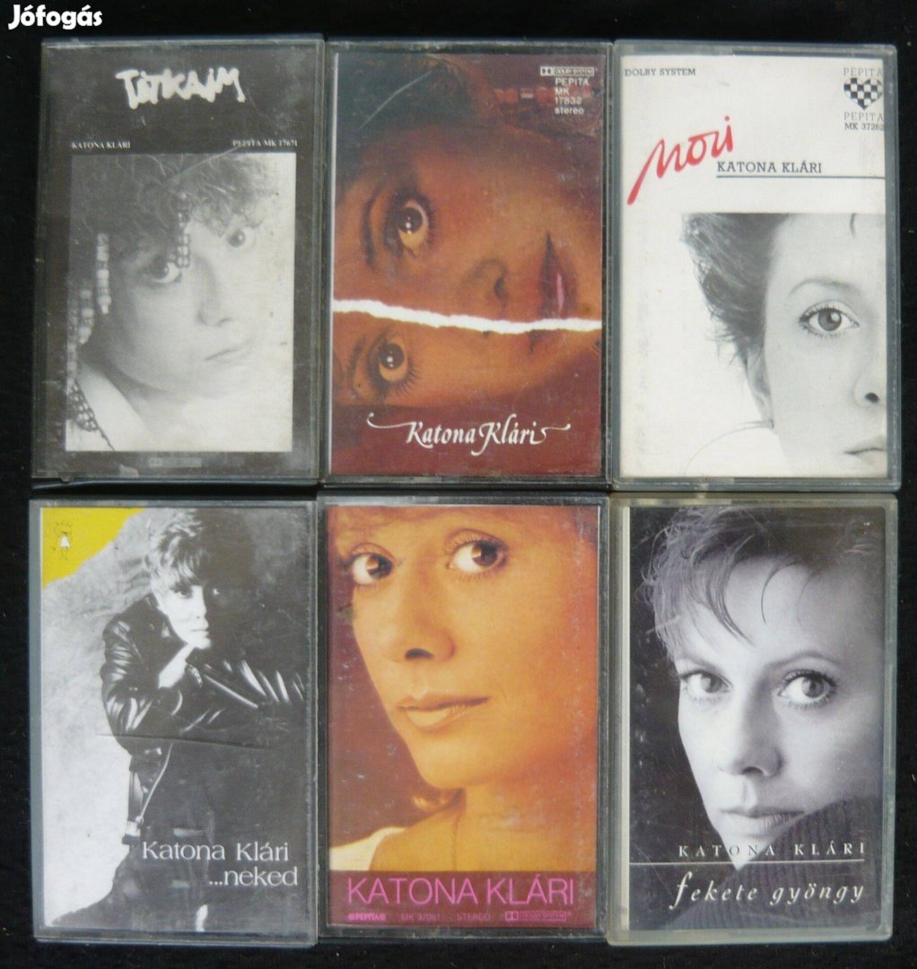 Katona Klári kazetta-kollekció 6 db, pl. Neked, Fekete