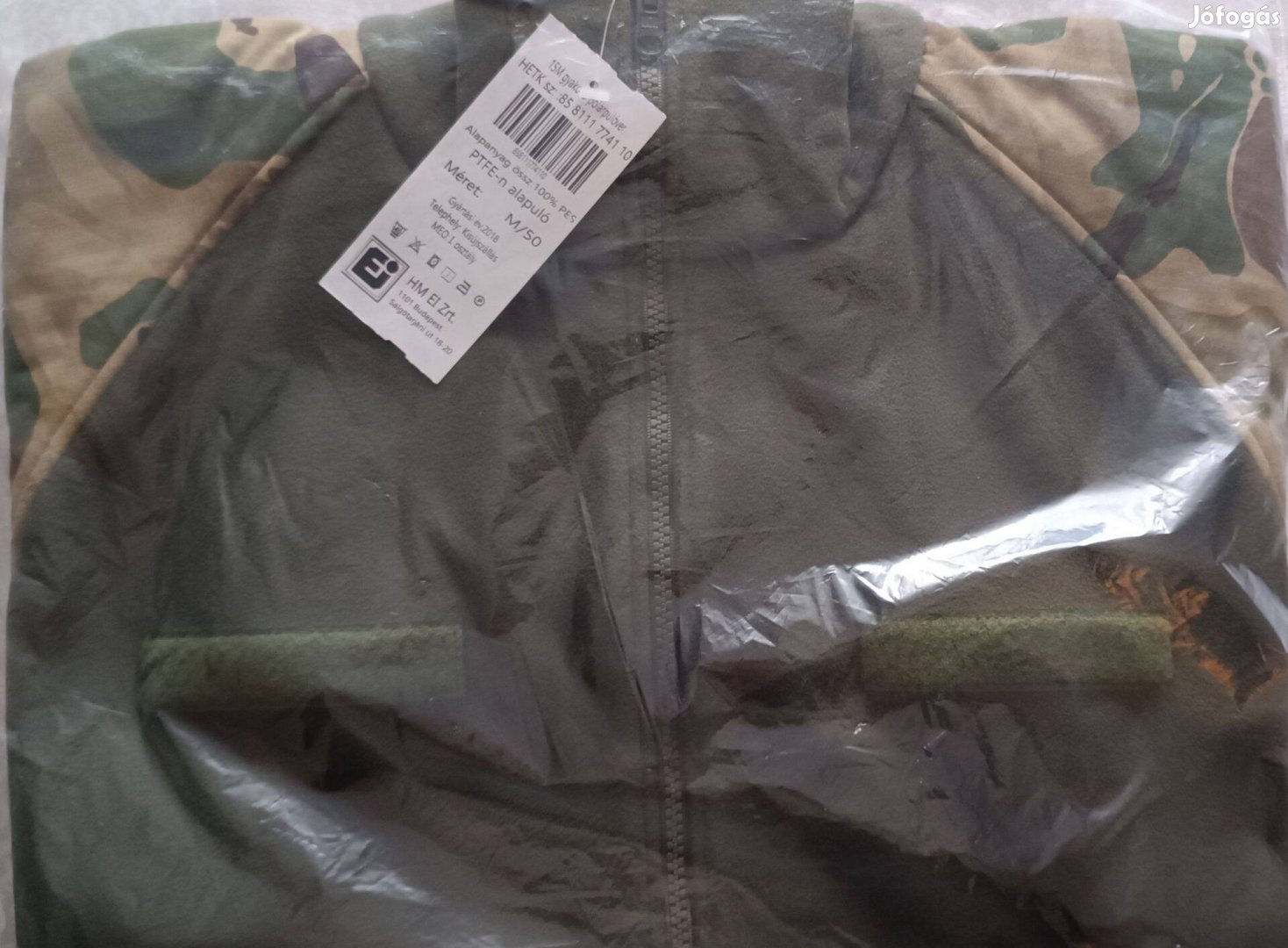 Katonai, honvédségi esővédő kabát, polár béléssel eladó