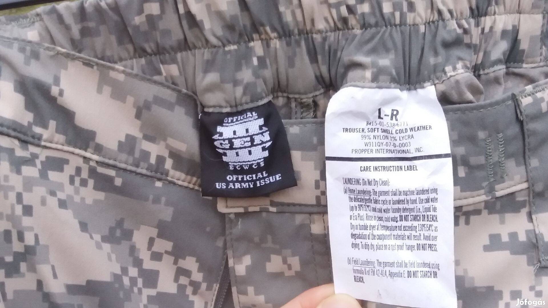 Katonai amerikai usa Ecwcs level 5 softshell nadrág XL méret