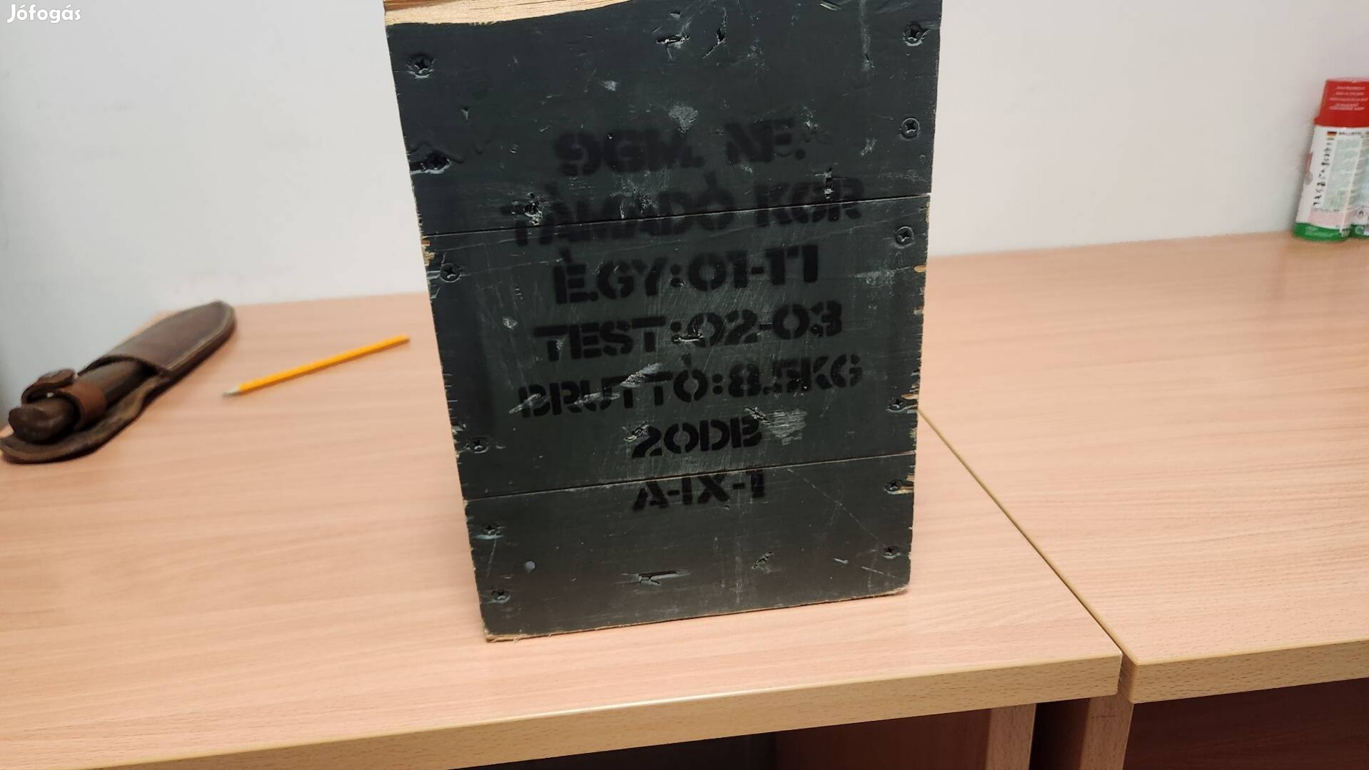 Katonai láda kézigránátos jelölt igazi 