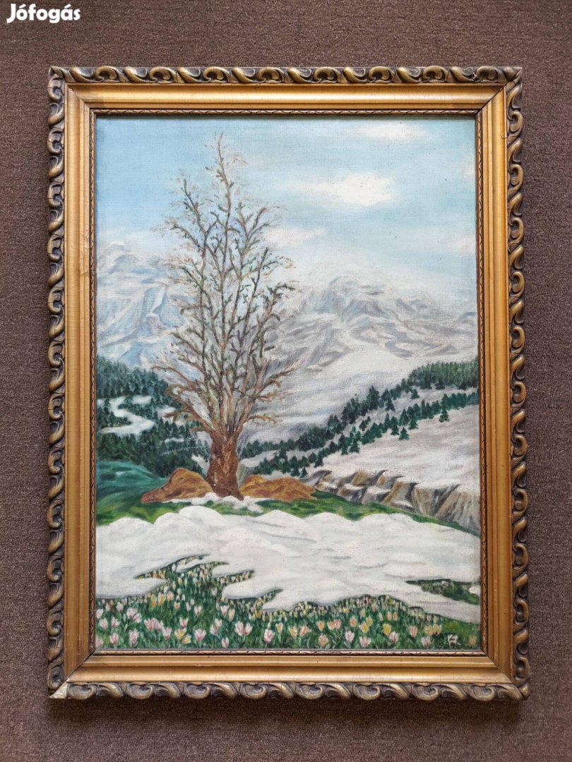 Katz Márton 1934 régi festmény - olaj, karton 53 x 73 cm