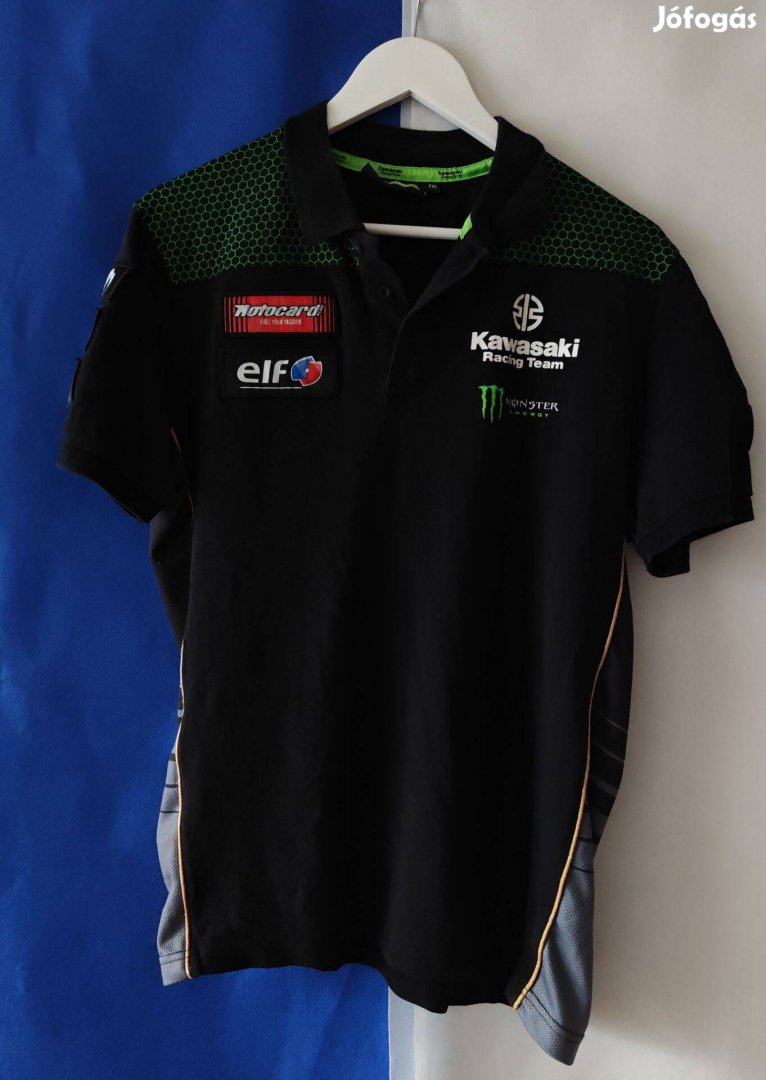 Kawasaki motoros sport pamut férfi póló