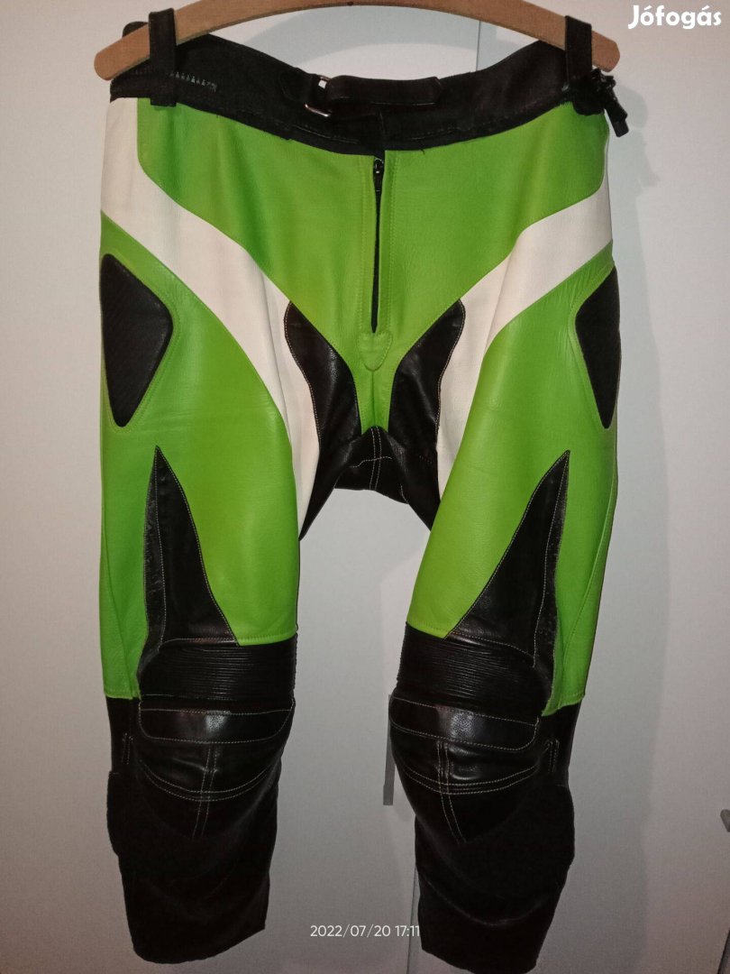 Kawasaki zöld színű bőrnadrág