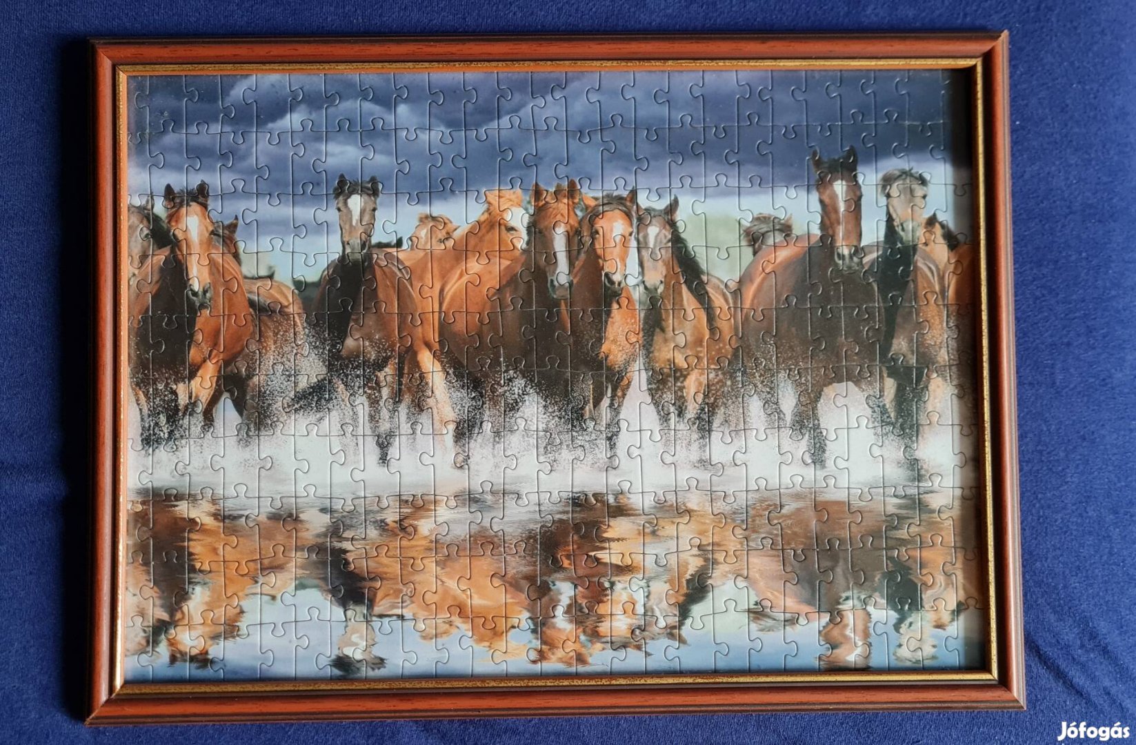 Kb 30x42 cm-es lovas puzzle kép üveges keretben (újra szétszedhető) 