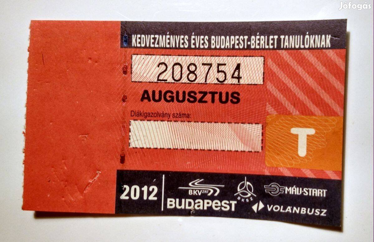 Kedvezményes Éves Budapest-Bérlet Tanulóknak 2012 Augusztus