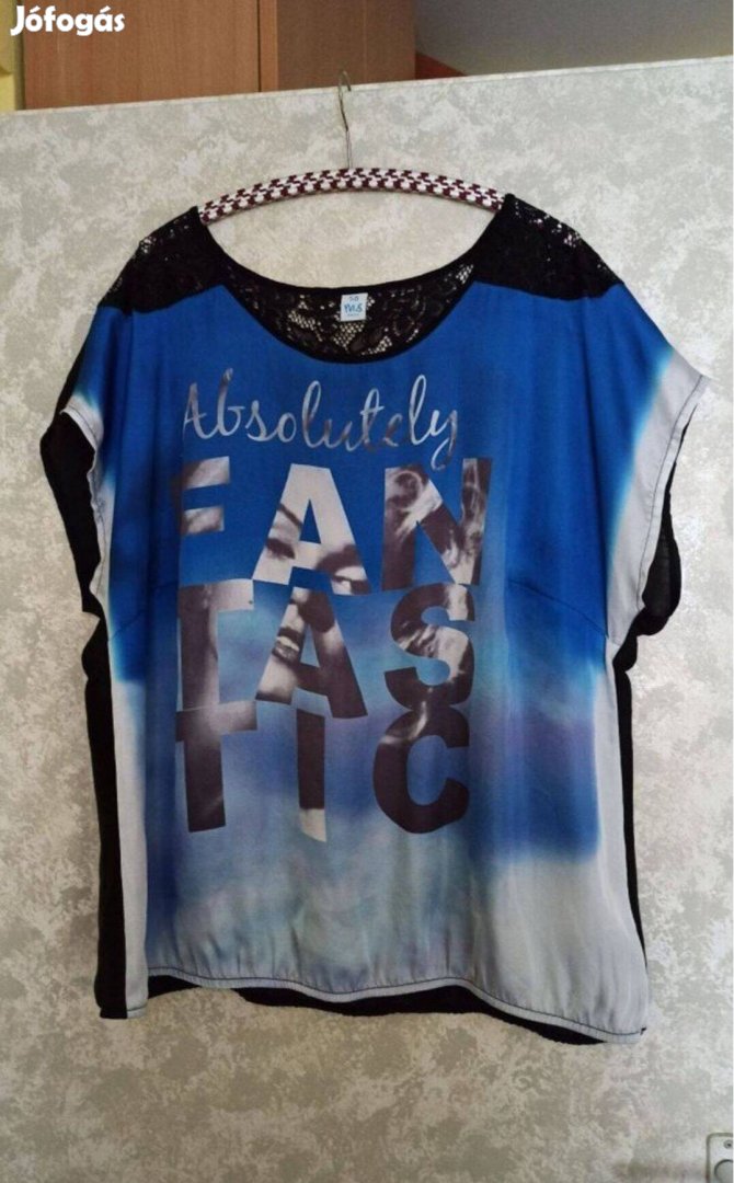 Kék, szürke hátul csipkés fekete selyem szatén blúz 50-es