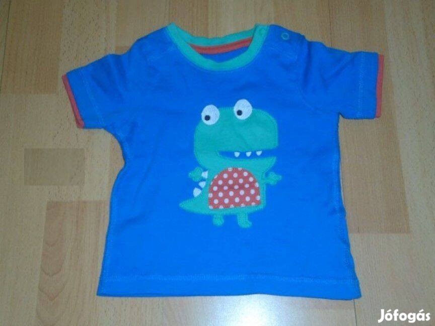 Kék állat mintás póló 6-9 hó méret 74