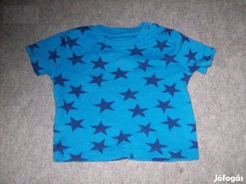 Kék csillag mintás póló 3-6 hó méret 68