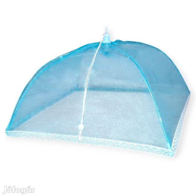 Kék csipkés ételtakaró háló 31x31x31 cm