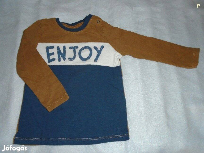 Kék és barna hosszú ujjú felső 18-24 hó méret 92