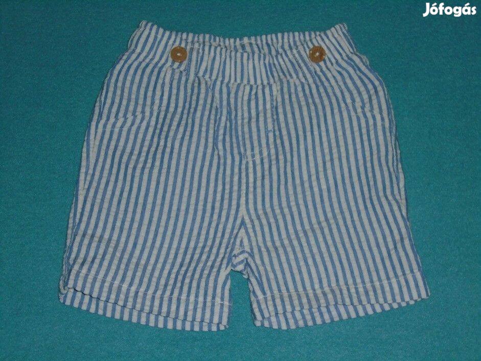 Kék és fehér csíkos rövidnadrág 9-12 hó méret 80