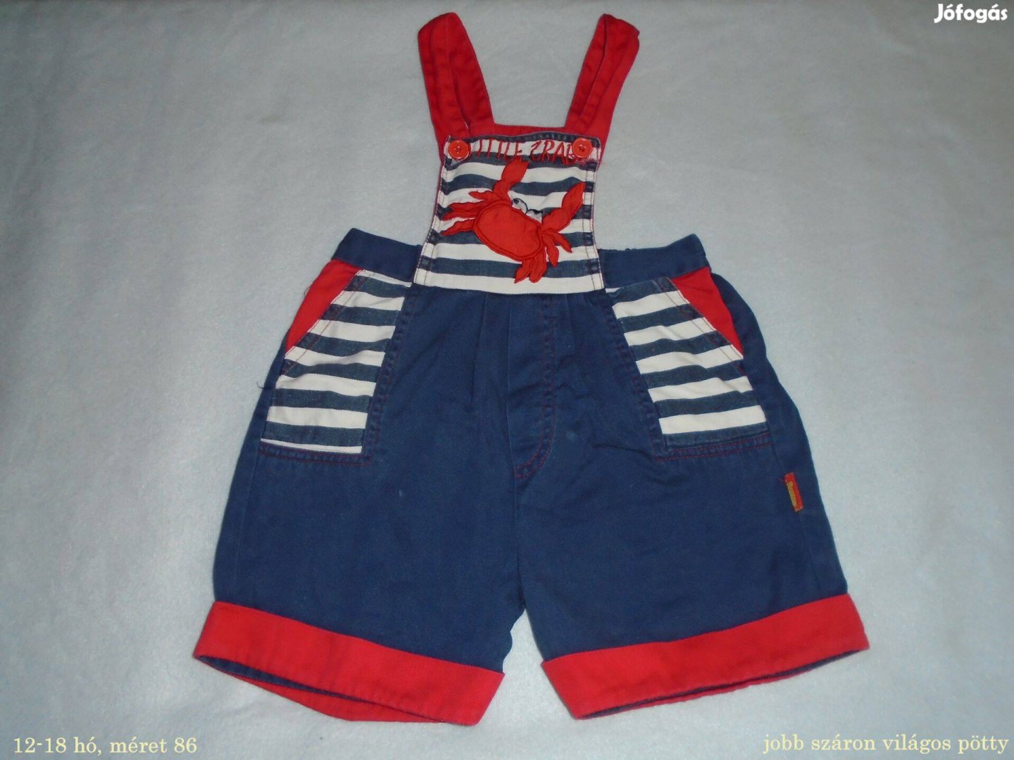 Kék és mintás kantáros rövidnadrág 12-18 hó méret 86