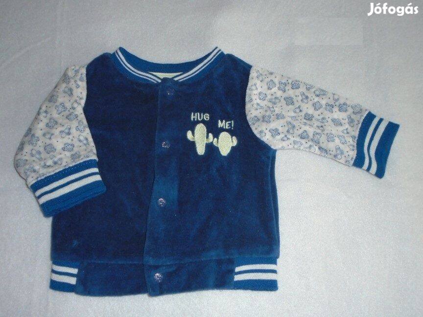 Kék és mintás pulóver kardigán újszülöttre (méret 56)