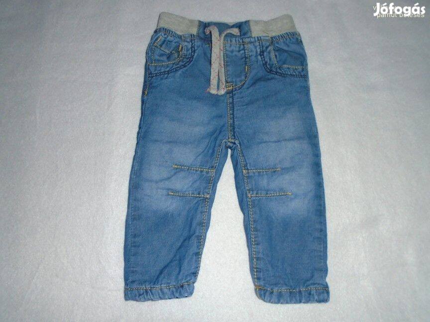 Kék farmernadrág 0-3 hó (méret 62) vékony pamut béléses nadrág