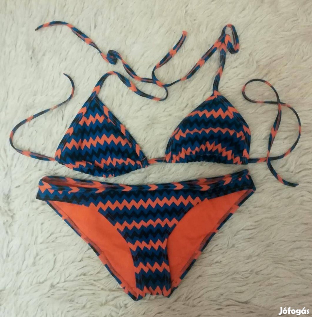 Kék-fekete-narancssárga decathlonos háromszög bikini