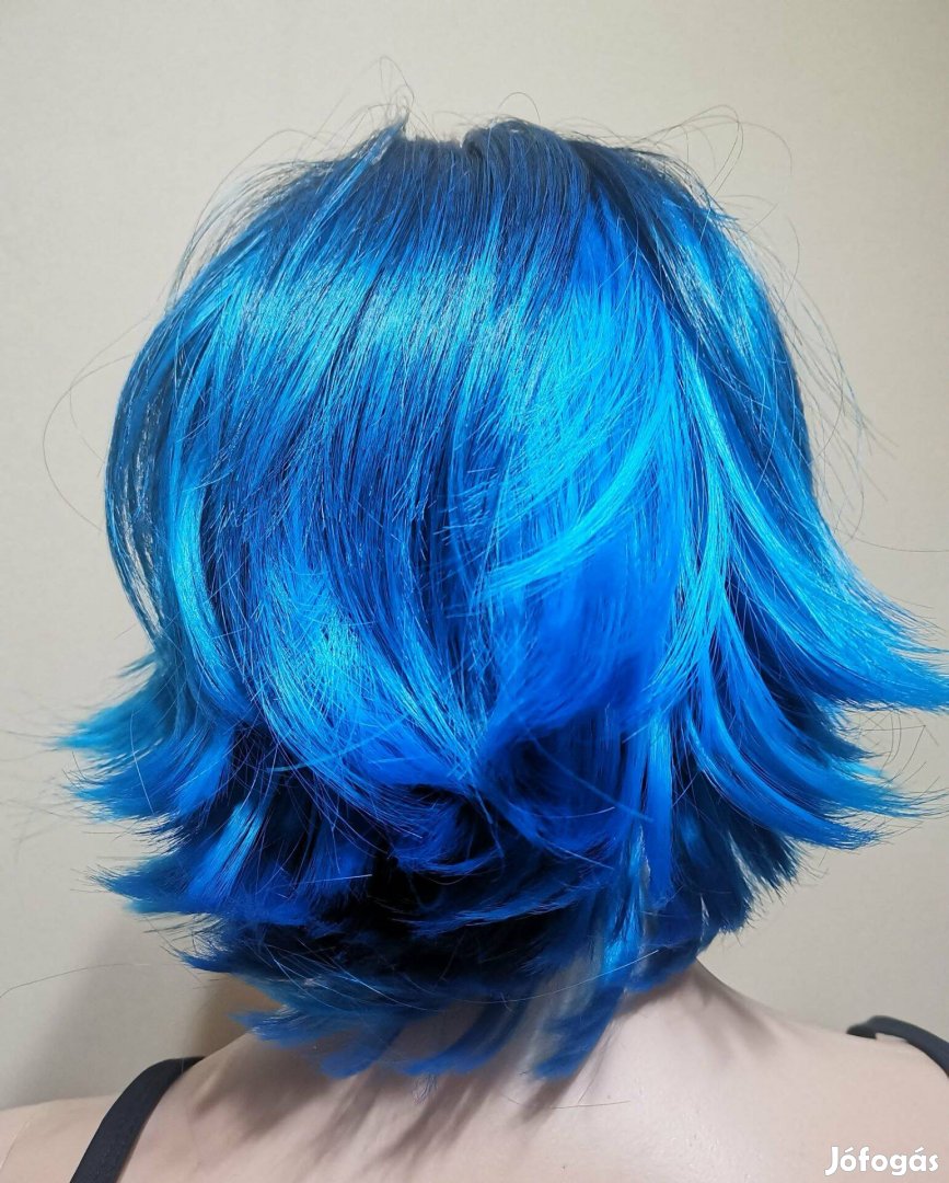 Kék-fekete ombrés paróka 30 cm