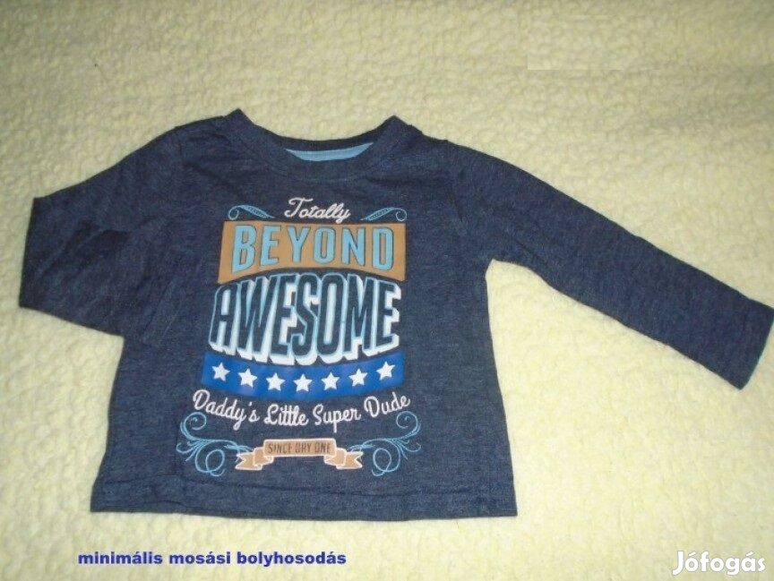 Kék hosszú ujjú felső 9-12 hó méret 80 mintás felső