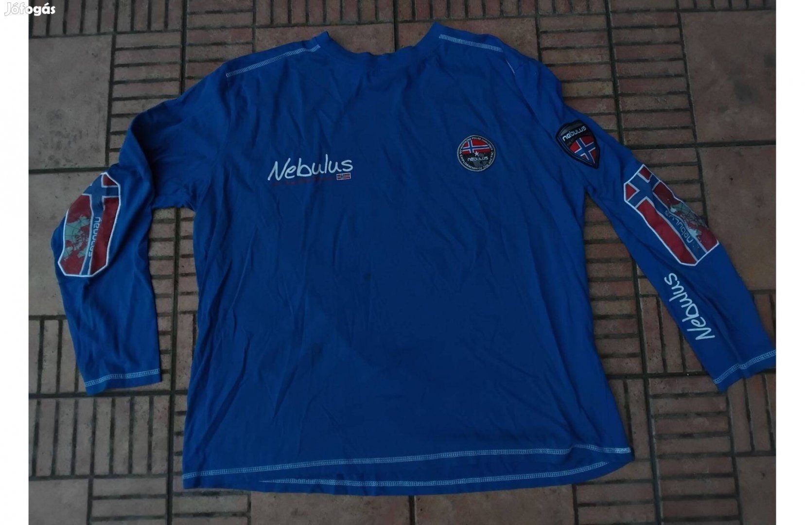 Kék hosszú ujjú póló pulóver XL XXL