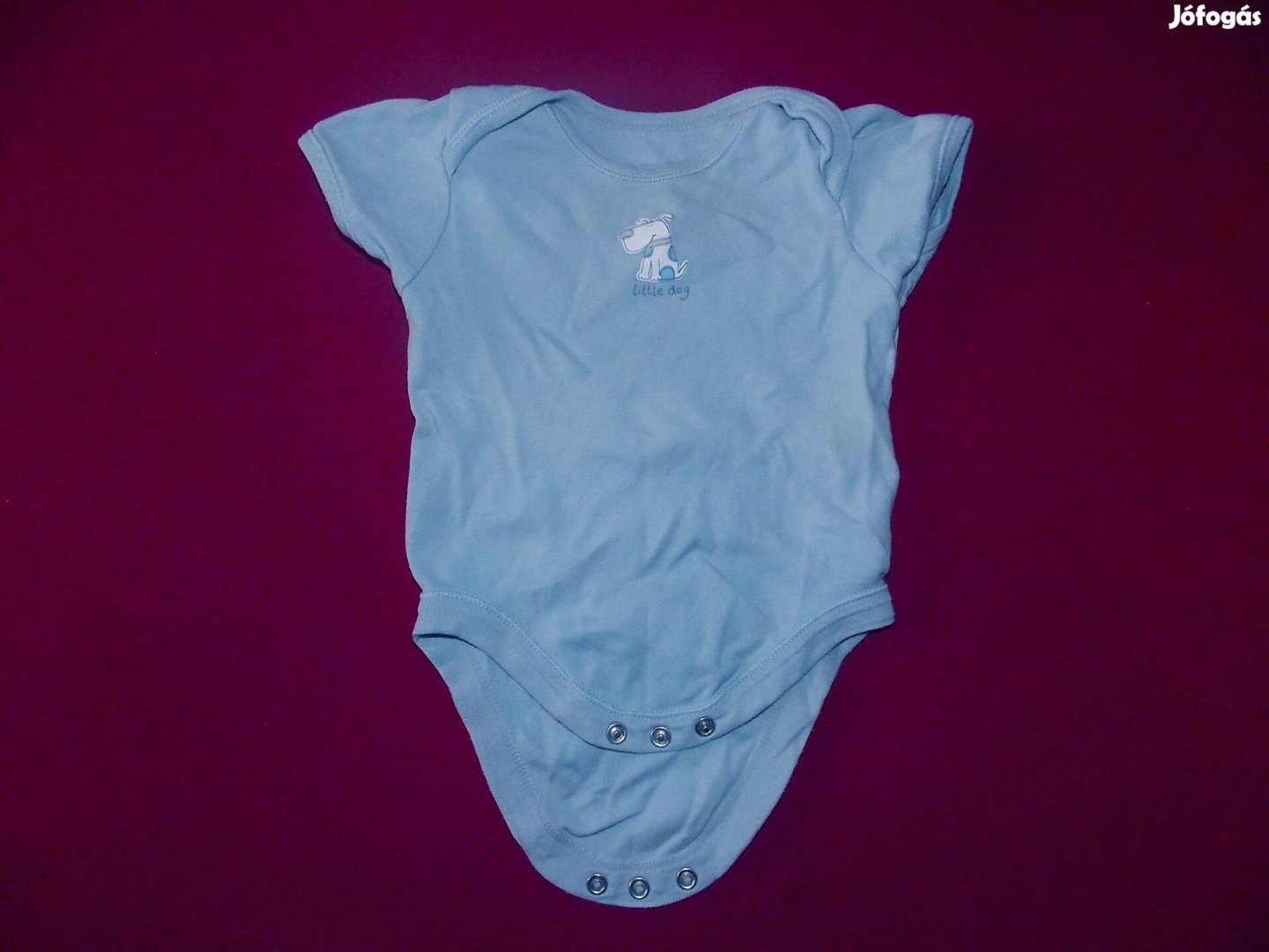 Kék kiskutyás body 68-as 3-6 hónapos babára