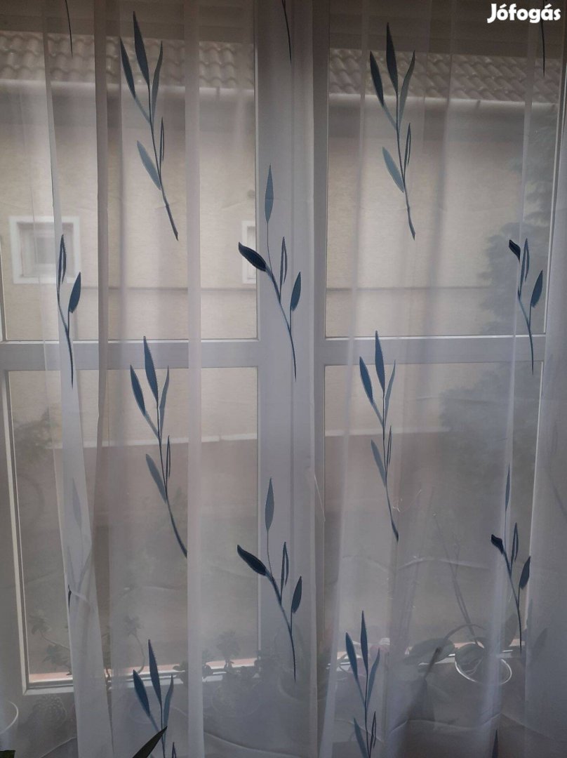 Kék mintás új függöny (2,5m x 280cm) Akció