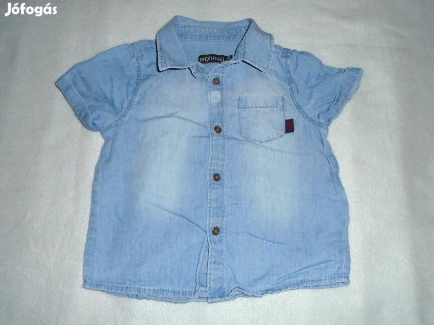Kék rövid ujjú ing 9-12 hó méret 80