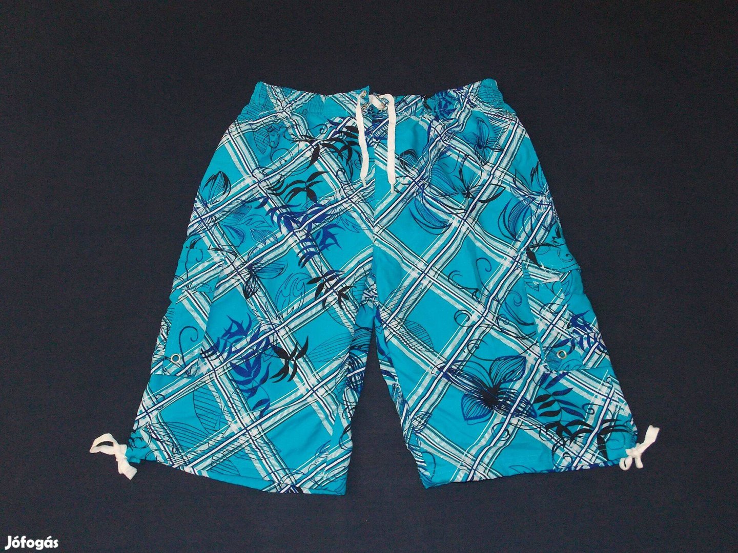 Kék színű férfi rövidnadrág, strand nadrág, fürdőruha 3XL, Xxxl